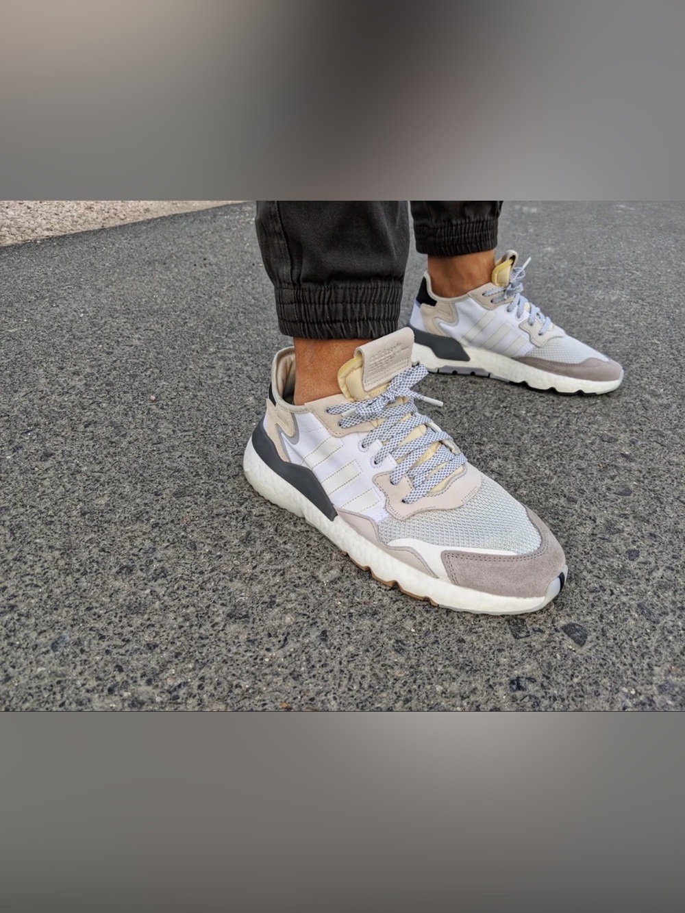 Adidas Nite Jogger Casual Sneakers Grey White